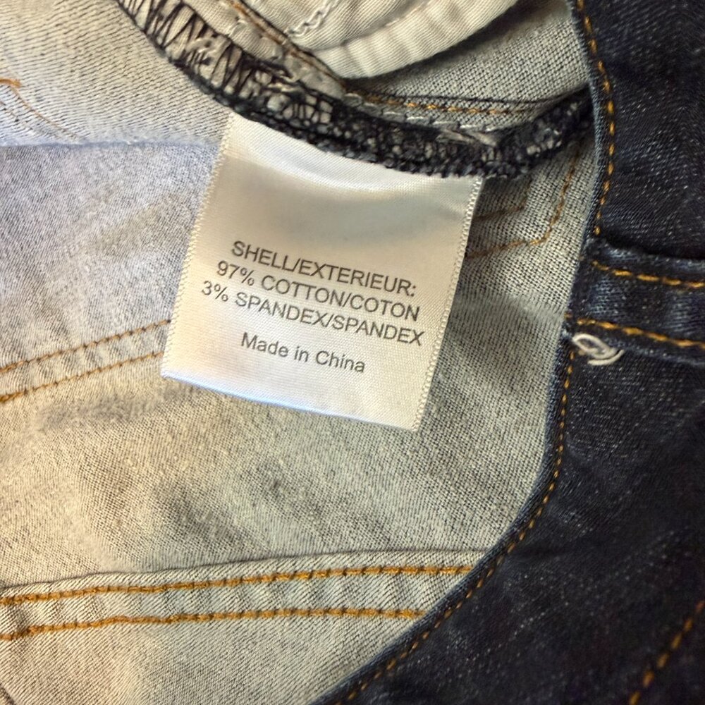 Tory Burch Dark Wash Mid Rise Denim Legging Skinny Jeans Gold Emblem size 29 - Picture 7 of 7